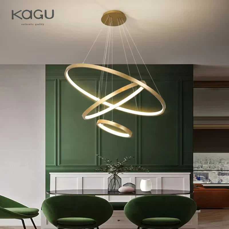 DecorBites™ ثريا سقف دائرية معلقة بإضاءة LED للمنزل العصري إضاءة داخلية
