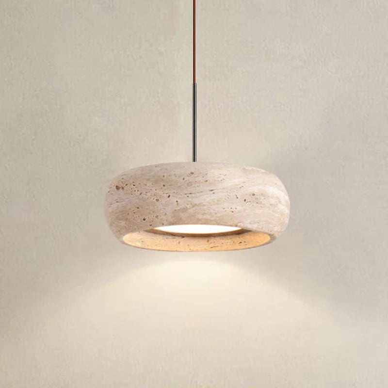 Japanese Wabi-Sabi Yellow Stone Pendant Light