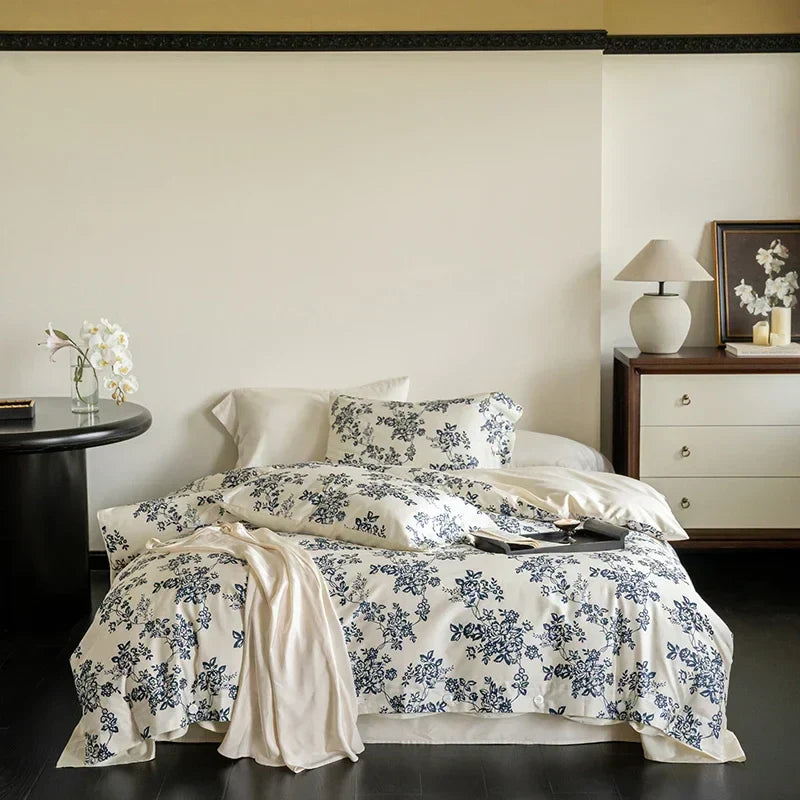 DecorBites™ 100S Egyptian Cotton Bedding Set Queen King Euro Size Sheets Duvet Pillowcase