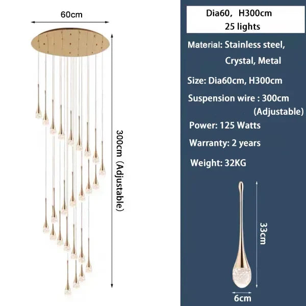 DecorBites™ Crystal Bubble Chandelier: Modern Duplex Living Room Villa Decoration Luminaire