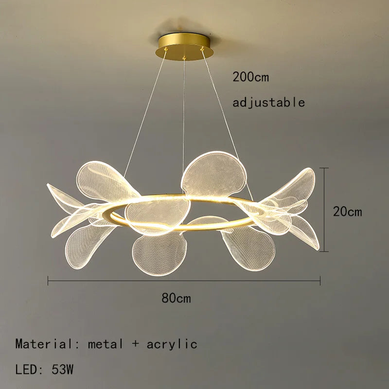 DecorBites™ Gold Ring LED Pendant Light with Adjustable Dimming and Clear Acrylic Design