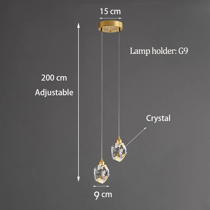 Modern K9 Crystal Linear Pendant Light