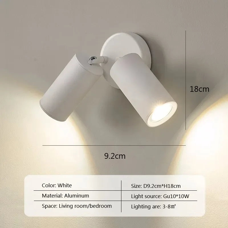 مصباح حائط LED ذهبي من DecorBites™ من الألومنيوم قابل للدوران لغرفة النوم وغرفة المعيشة والمكتب