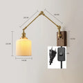 DecorBites™ Copper Swing Arm LED Wall Sconce Pull Chain Switch Rotate Walnut Canopy