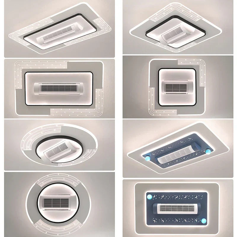 مروحة سقف DecorBites™ LED بدون شفرات مع جهاز تحكم عن بعد لغرفة المعيشة الحديثة