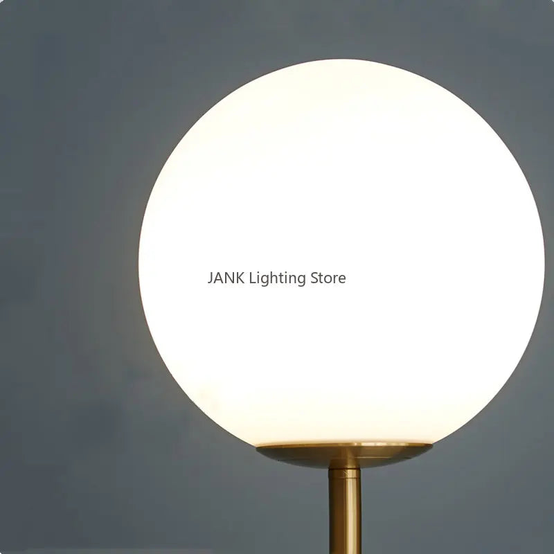 DecorBites™ Glass Ball Metal Floor Lamp - LED Lighting for Bedroom and Study