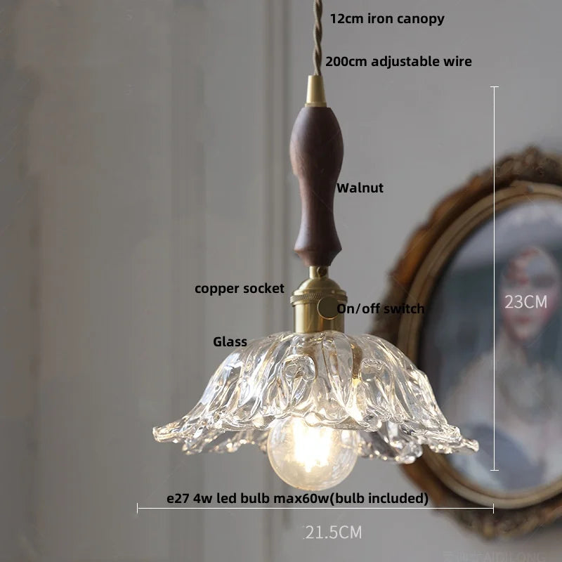 DecorBites™ Clear Glass LED Pendant Light Fixture for Modern Home Decor
