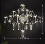 Starry Crystal Firefly Pendant Chandelier in Polished Steel