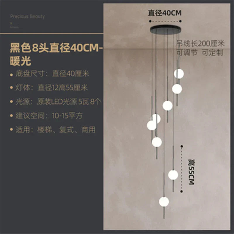 DecorBites™ Glass Ball LED Ceiling Chandelier for Home Decor and Lighting