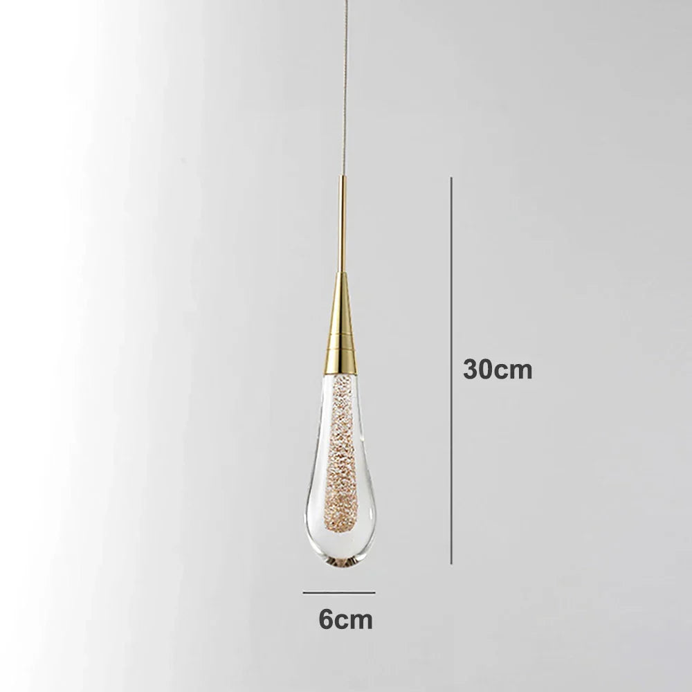 DecorBites™ Crystal Glass LED Pendant Tear Drop Light Chandelier