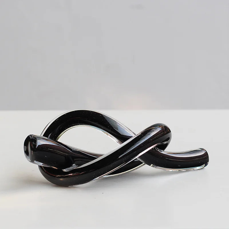 DecorBites™ Geometric Glass Sculpture Twine Knot Decor Home Decor Accessory