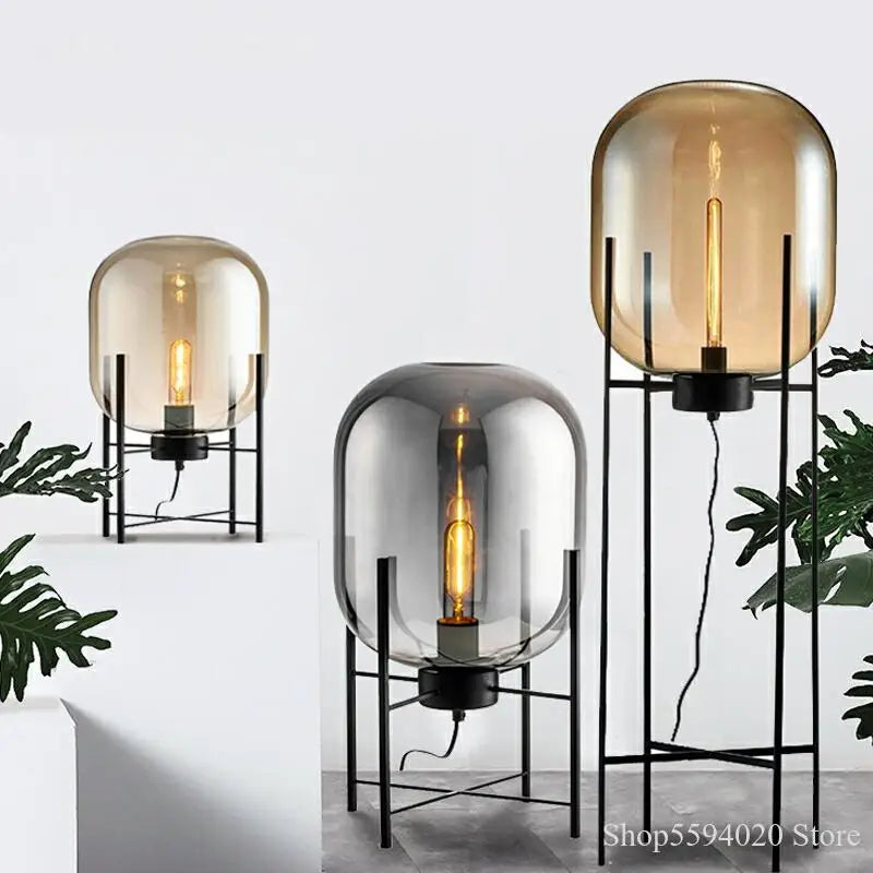 DecorBites™ Glass Table Lamp: Modern LED Decorative Lamp for Living Room, Bedroom, Desk.