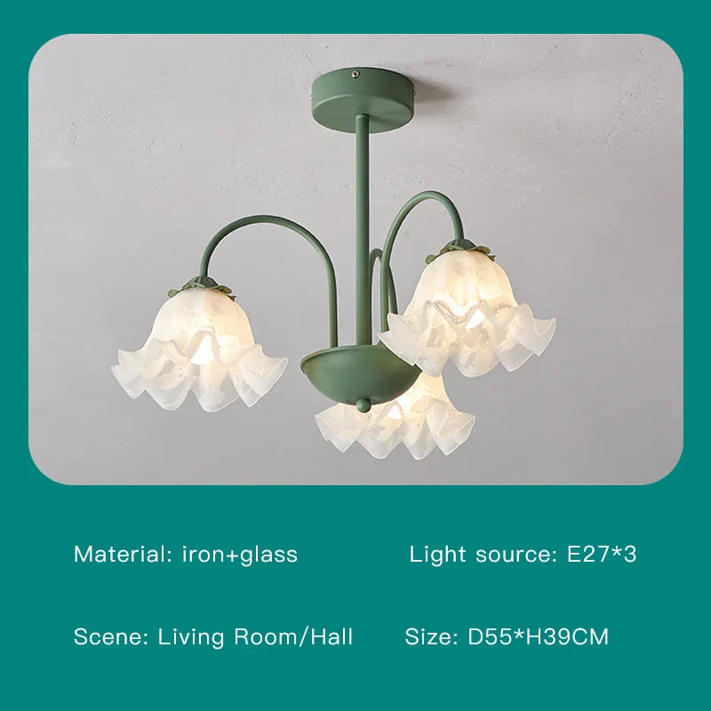 DecorBites™ 2024 Modern Green White Chandelier Ceiling Hanging Lamp for Living Room Dining Bedroom