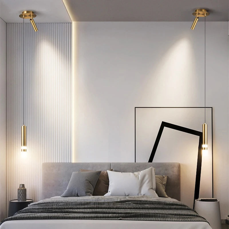 Modern Aluminum LED Pendant Light With Dual Spotlights