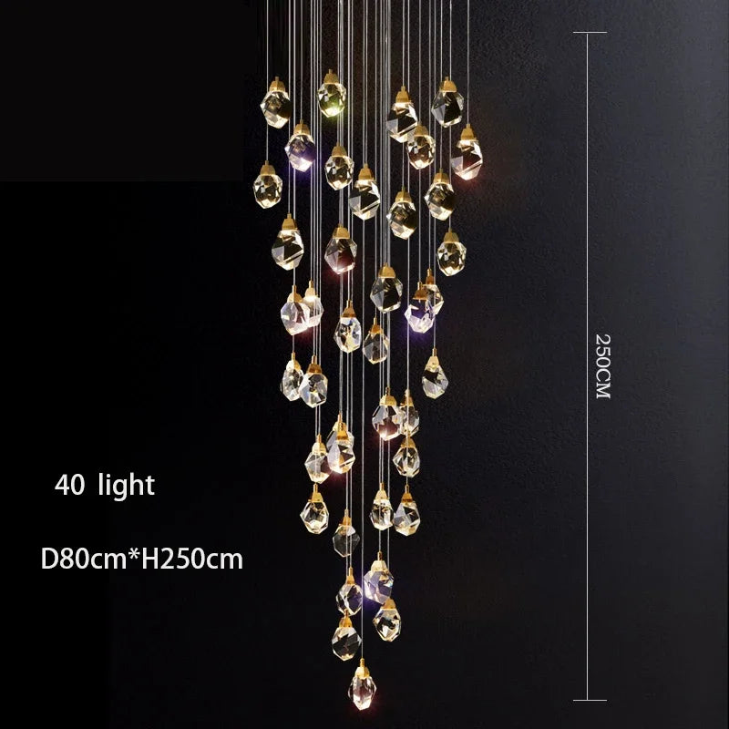 DecorBites™ Elegant Crystal Chandelier for Living Room & Staircase Lighting