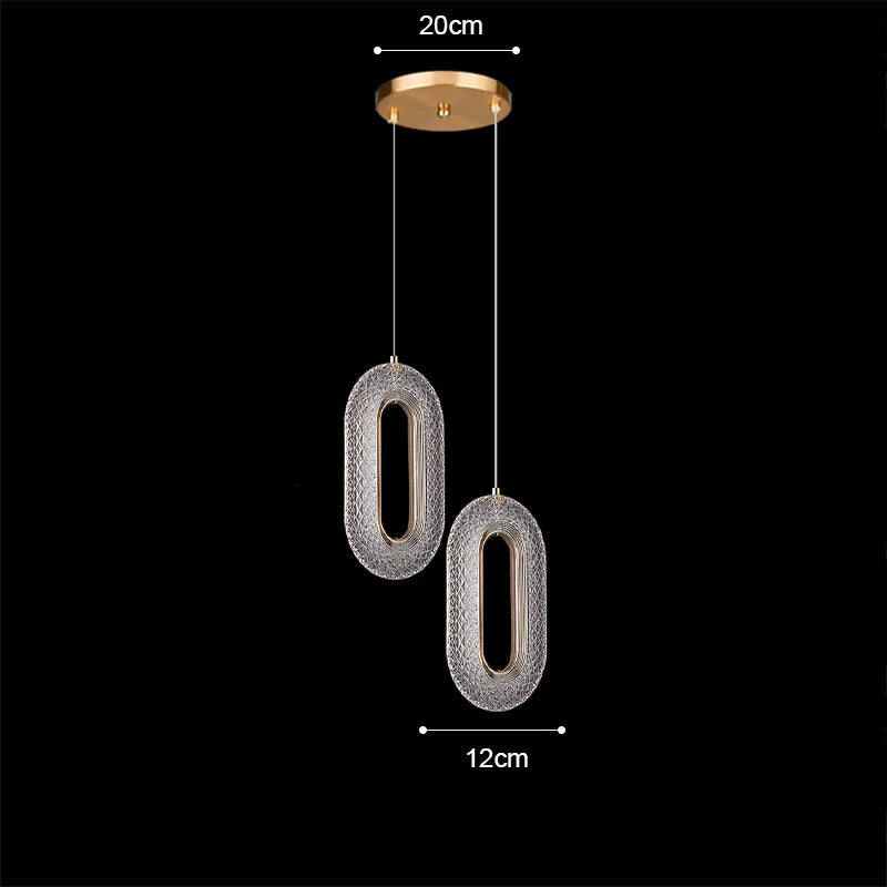 DecorBites™ Gold Acrylic LED Chandelier Pendant Light for Modern Nordic Home Decor