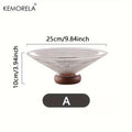 DecorBites™ Creative Glass Fruit Plate with Wooden Base | Elegant Home Decor for Living Room Coffee Table