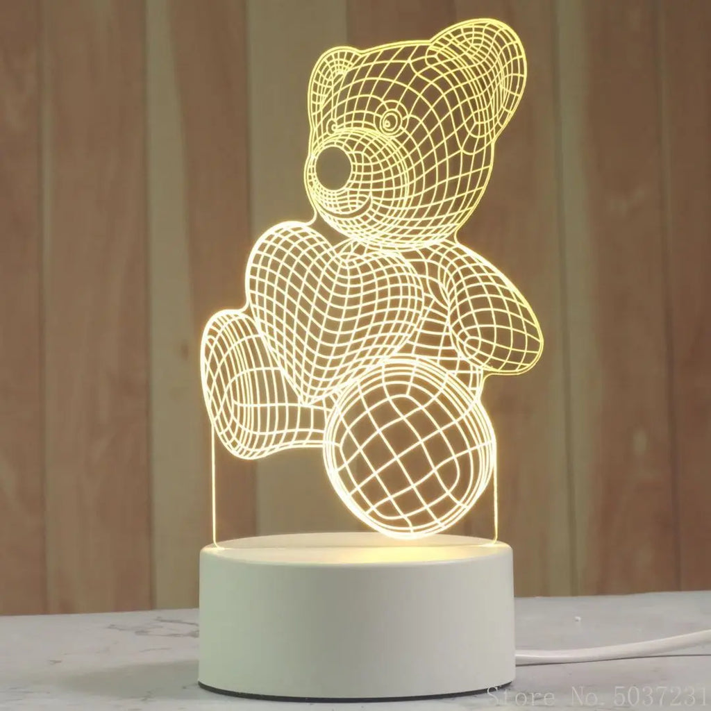 DecorBites™ 3D Acrylic Night Lamp | Boys Girls Gift Decor Bedroom Table Light