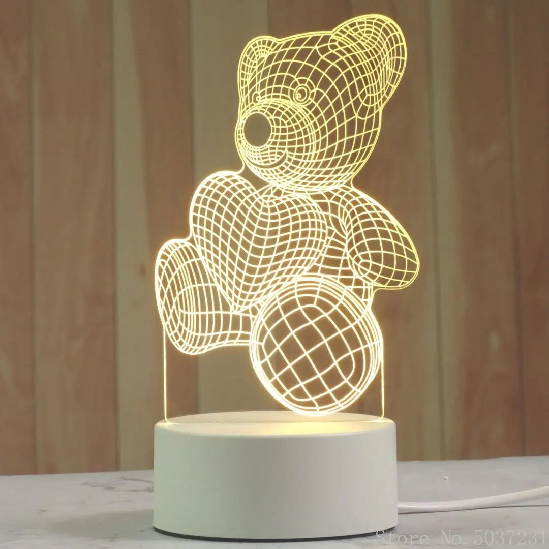 DecorBites™ 3D Acrylic Night Lamp | Boys Girls Gift Decor Bedroom Table Light
