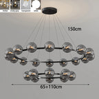 Contemporary Multi-Head Acrylic Glass Pendant Chandelier