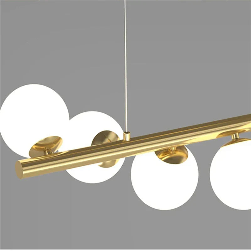 Lustre Or Boules en Verre DecorBites™ : Éclairage de Cuisine Salle à Manger Style Nordique