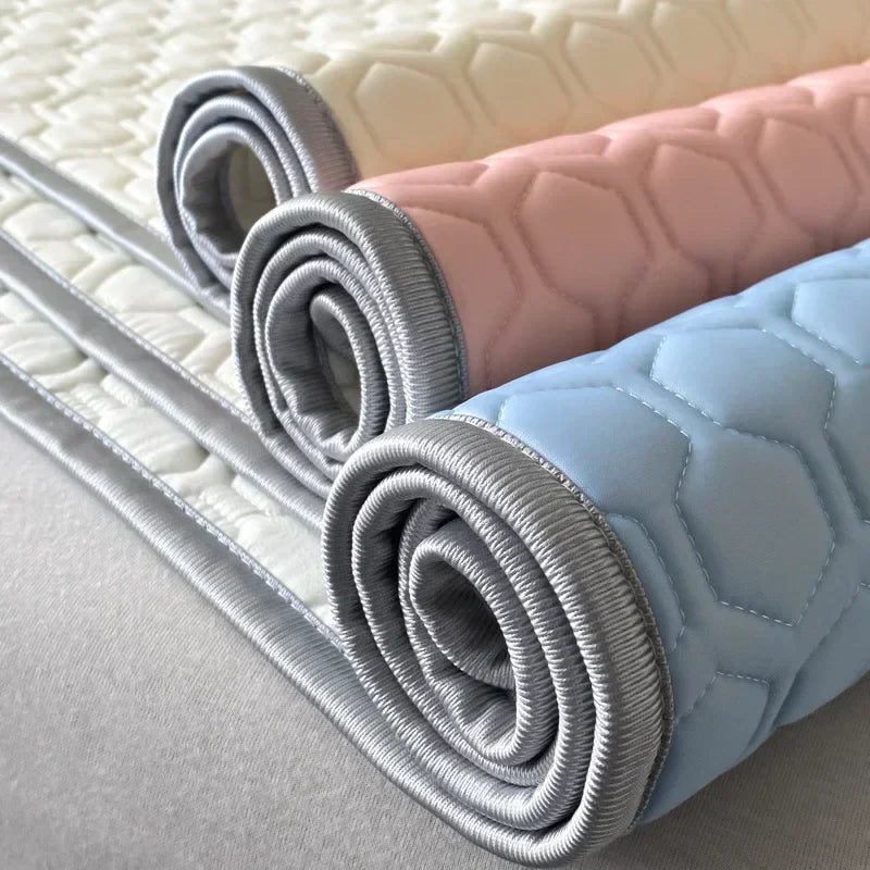 DecorBites™ 4mm Latex Filled Bed Mat & Pillowcase Set - Cooling Ice Silk Sleep Mats