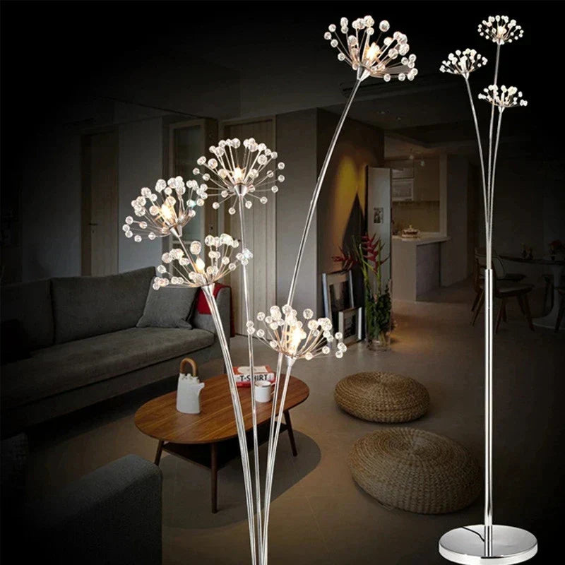 DecorBites™ Crystal Dandelion LED Floor Lamp for Living Room Bedroom Decor