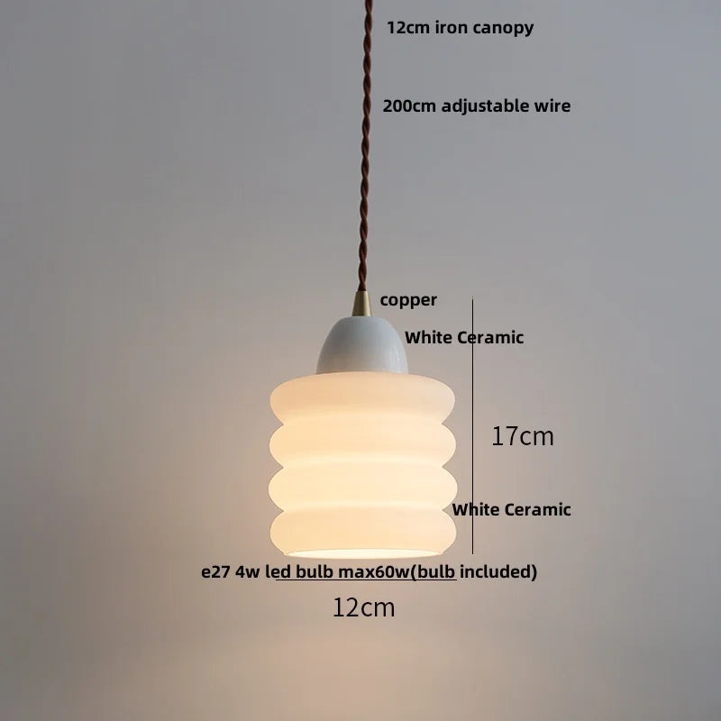 DecorBites™ Copper White Glass LED Pendant Lamp for Modern Living Room Decor