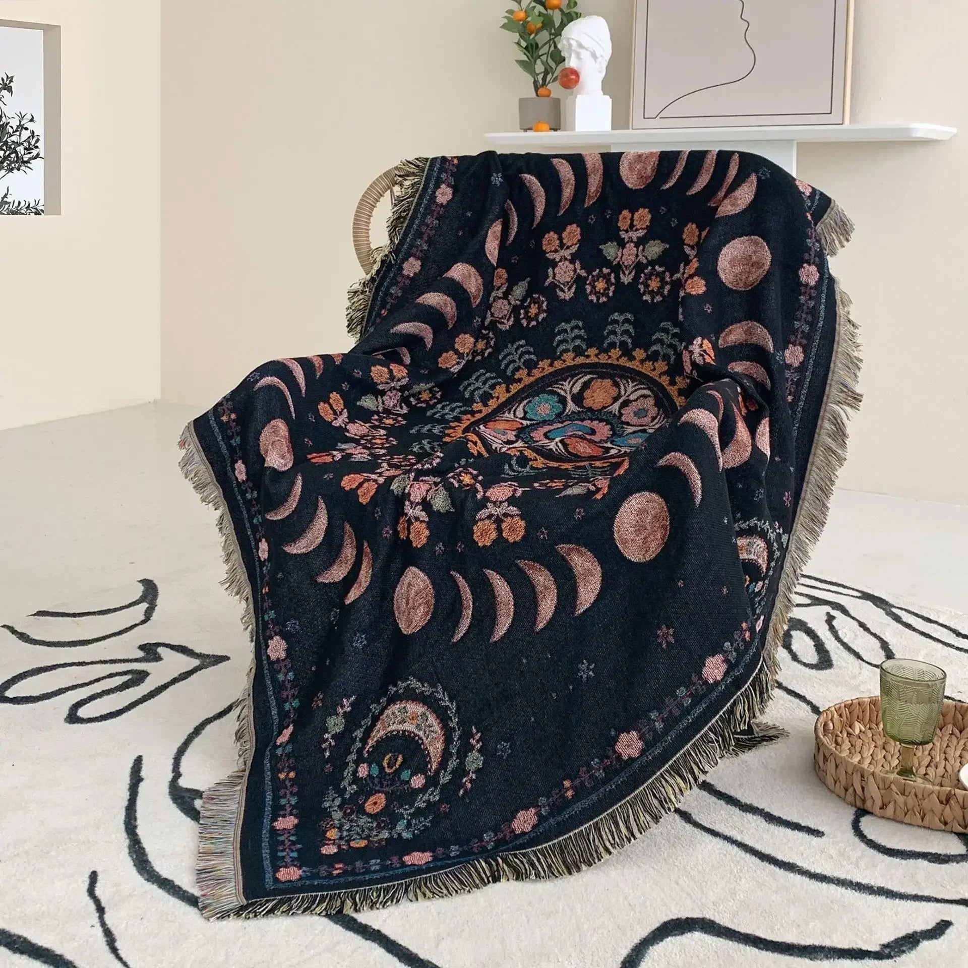 DecorBites™ Geo Tassel Picnic Mat & Sofa Cover