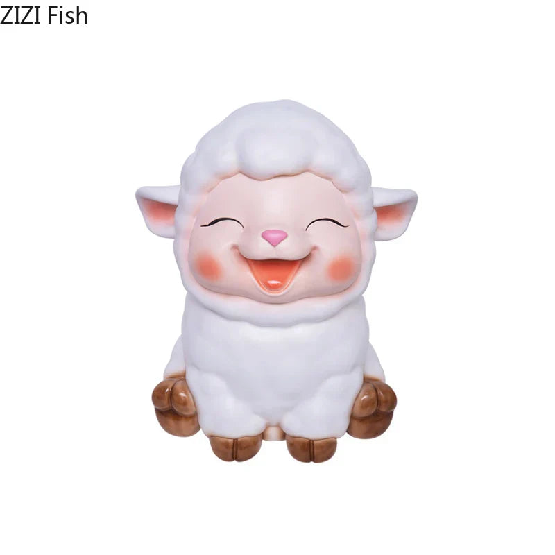 DecorBites™ Little Lamb Child Savings Jar Piggy Bank Aesthetic Desk Ornament Sculpture