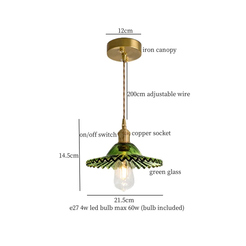 مصباح تعليق LED من الزجاج الأخضر DecorBites™ - مصباح معلق اسكندنافي حديث
