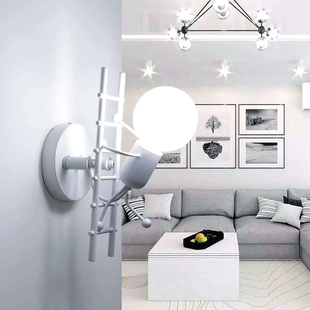 DecorBites™ Little Man LED Wall Light: Modern, Simple, Creative Design for Children's Bedroom