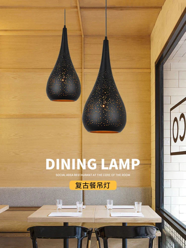 DecorBites™ Iron Hollow Droplight for Dining Room, Bar, Kitchen, and Clothing Store