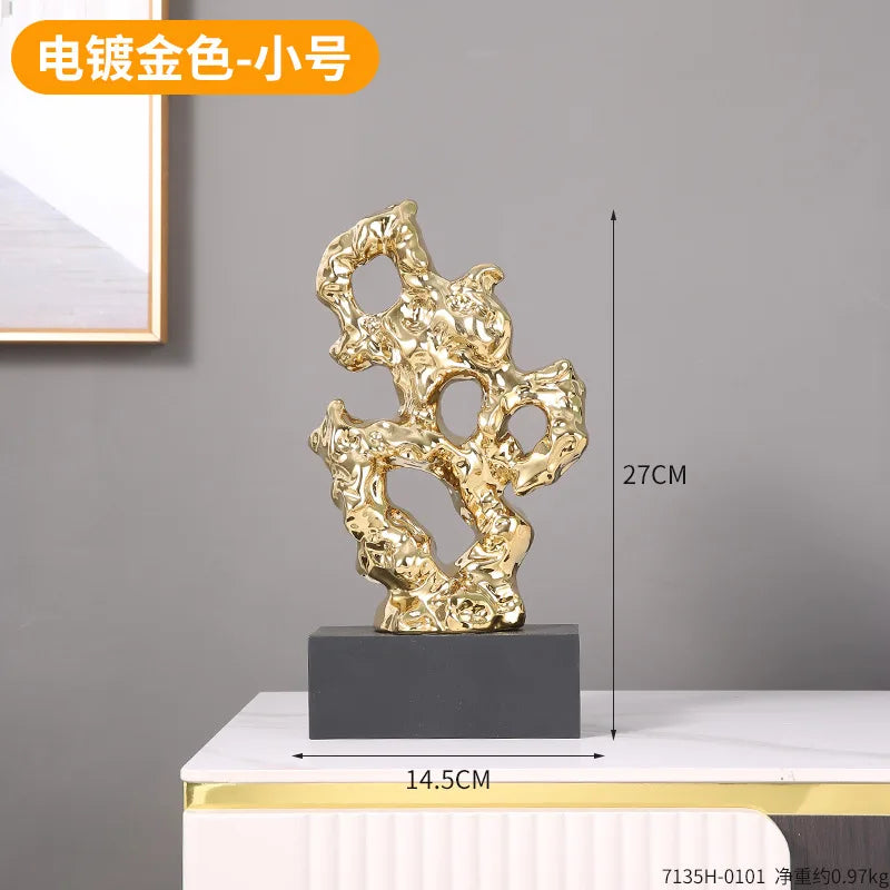 تُحف ديكور المنزل من DecorBites™: تماثيل مرجانية ذهبية مجوفة