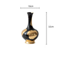 "DecorBites™ Gold Foil Pattern Ceramic Vase - Handcrafted Flowerpot Terrarium Home Decor"