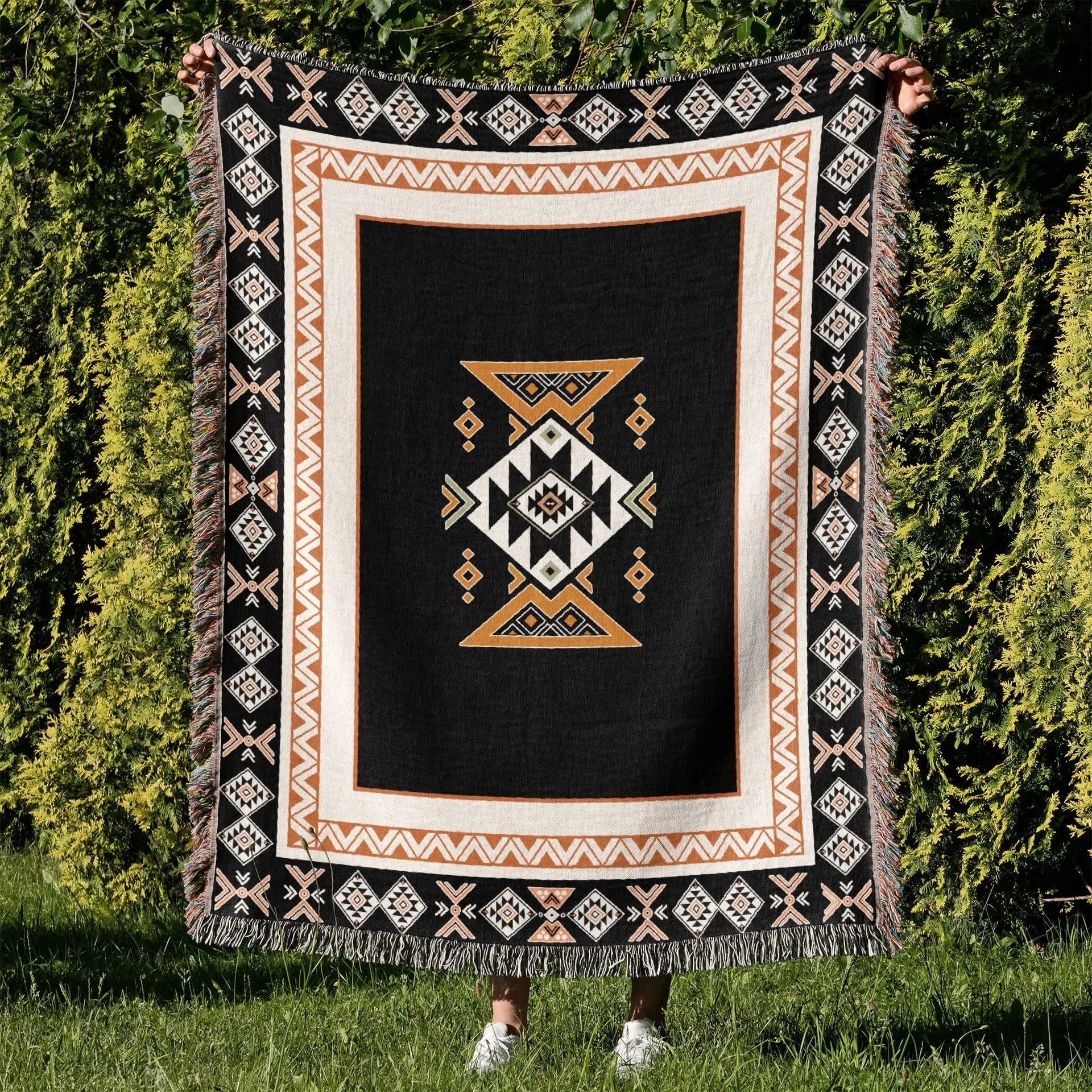 DecorBites™ Cozy Nordic Camping Blanket and Sofa Cover – Boho Outdoor Line Blanket for Home and Hotel Decor