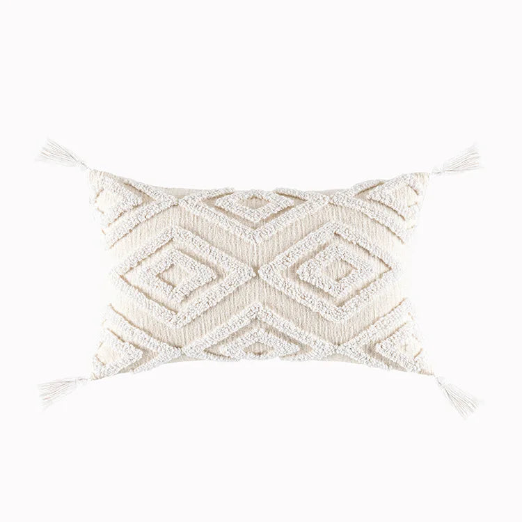 DecorBites™ Geometric Tufted Tassel Cushion Cover 30x50cm
