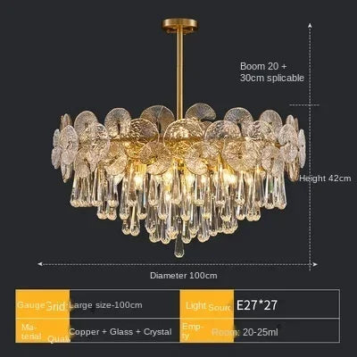 DecorBites™ ثريا لوتس كريستال: إضاءة فاخرة وعصرية للمنزل والمطاعم والفنادق