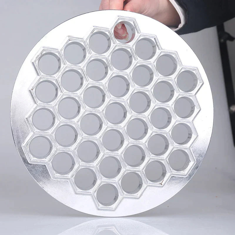 DecorBites™ 37-Hole Aluminum Dumpling Maker Mold for Samosas, Pelmeni, Ravioli