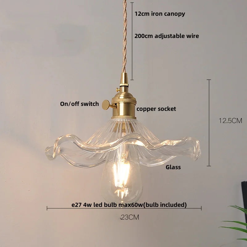 DecorBites™ Clear Glass Nordic Pendant Light Fixture: Modern Simple Hanging Lamp
