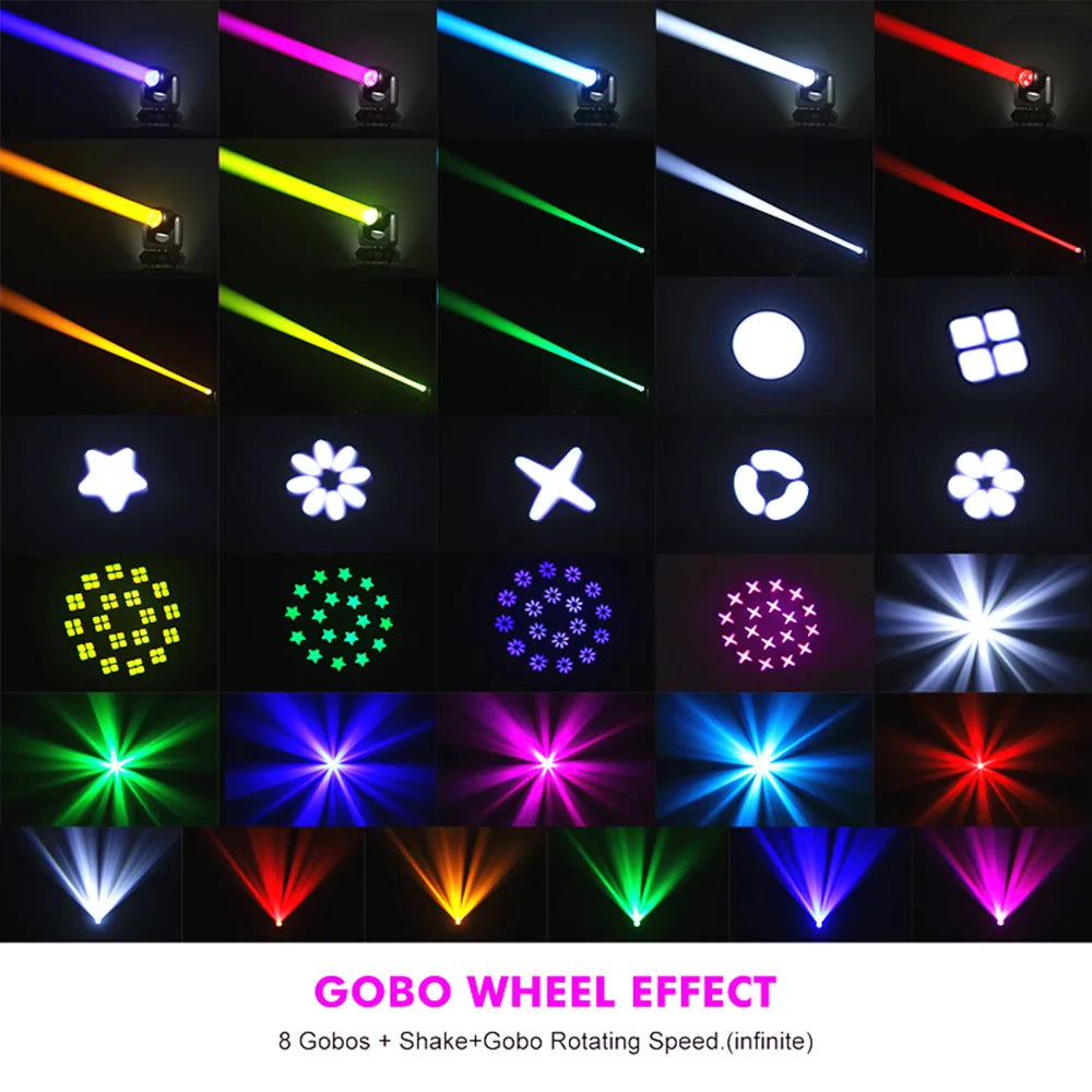 DecorBites™ 150W Mini LED Moving Head Beam & Spot Light with 18 Rotating Prisms