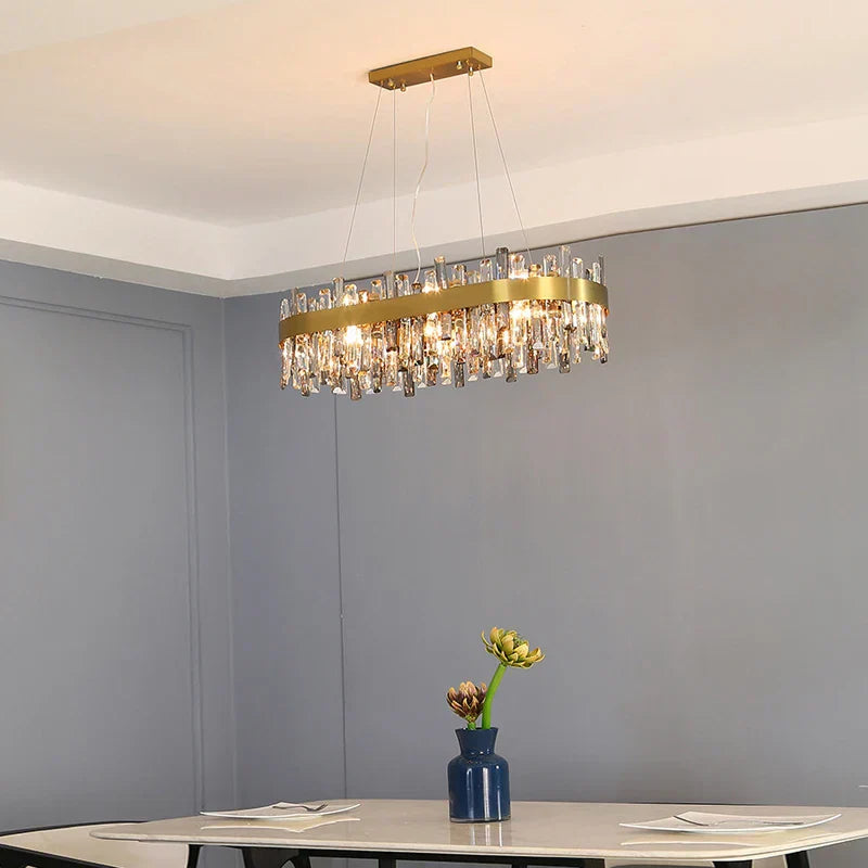 DecorBites™ Crystal Ceiling Chandelier LED Hanging Lamps for Living Room Luxe Décor