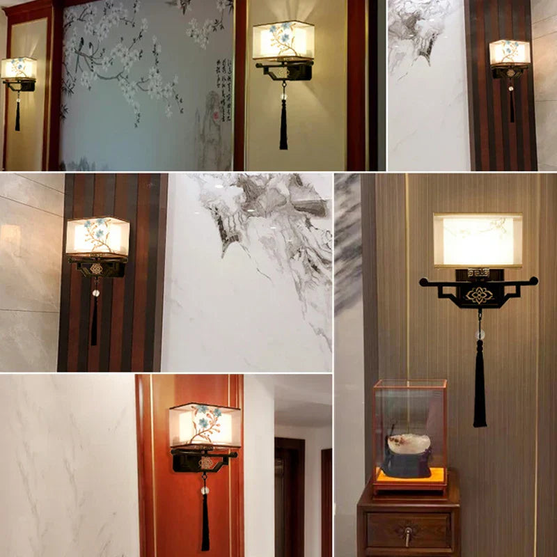 DecorBites™ مصباح حائط قماشي أنيق لغرفة المعيشة وغرفة النوم، وحدات إضاءة LED حديثة