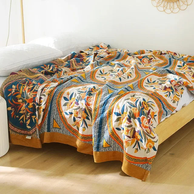 DecorBites™ Cotton Gauze Boho Throw Blanket