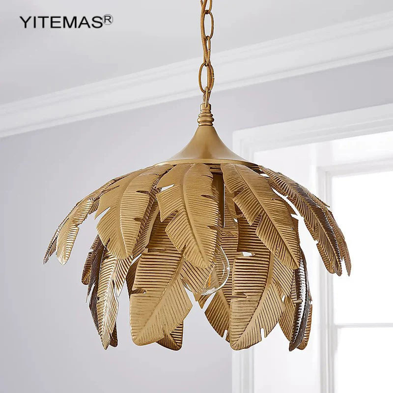 DecorBites™ ثريا أوراق ذهبية إضاءة متدلية صغيرة لجزيرة المطبخ والمدخل، قاعدة E27