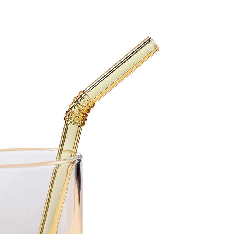 DecorBites™ Glass Straws Set - Eco-Friendly Reusable Colorful Drinking Tubes