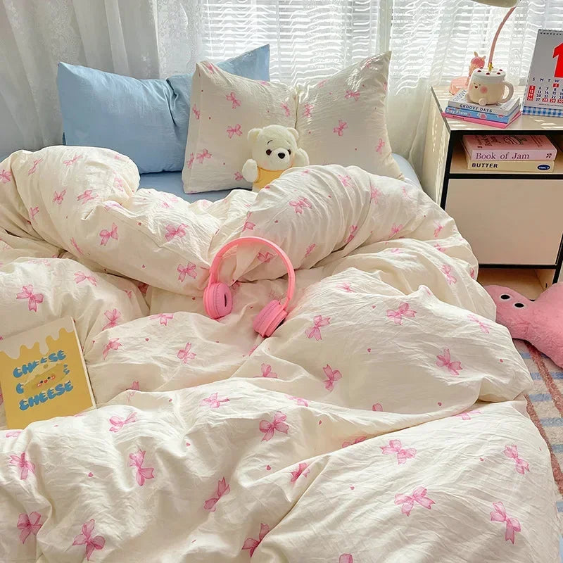 طقم لحاف قطني بتصميم كرتوني مريح من DecorBites™ للكبار