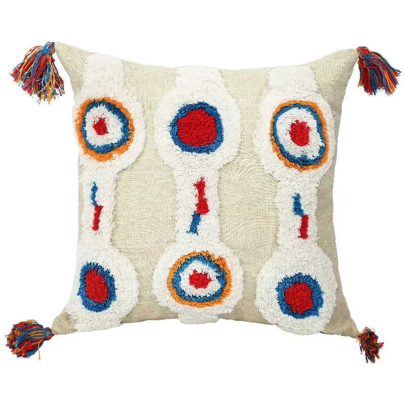 DecorBites™ Geometric Tufted Tassel Cushion Cover 30x50cm/45x45cm