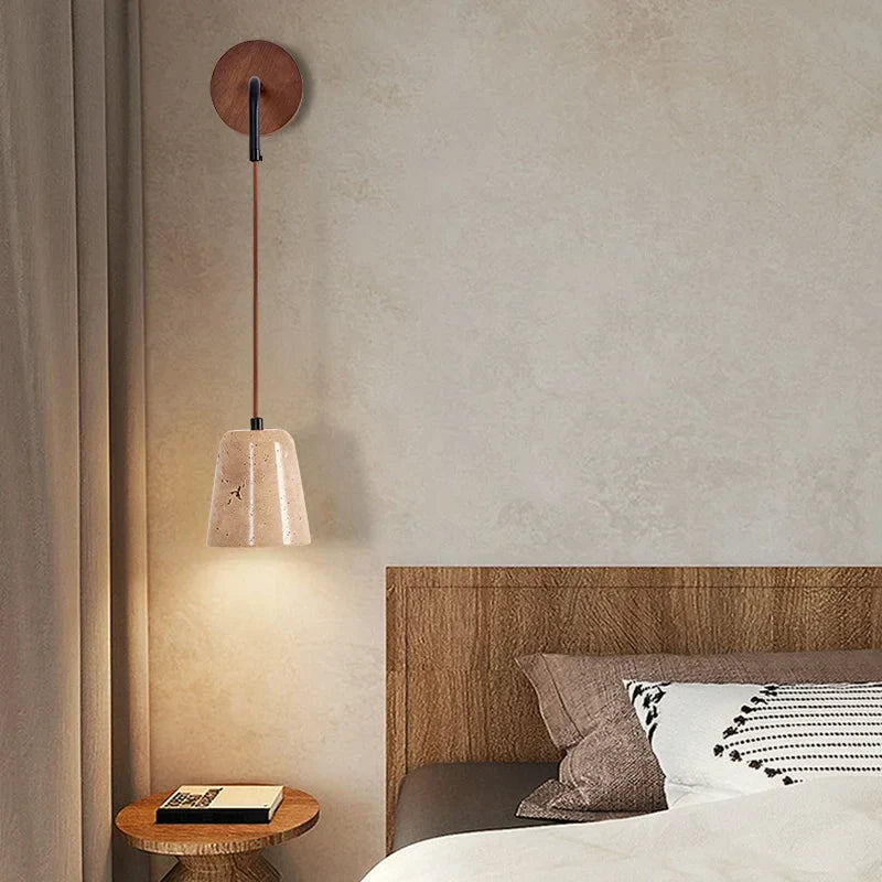 DecorBites™ LED Yellow Travertine Stone Wall Lamp - Nordic Modern Stair Light