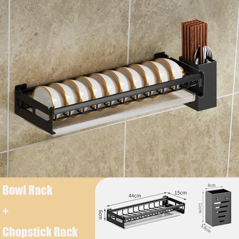 DecorBites™ Kitchen Dish Drainer Rack & Tableware Holder - Wall Mounted Drying Shelf Storage
